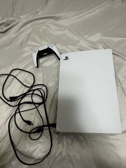 PS5, controller, cables
