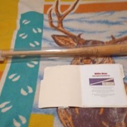 Sign willie mays baseball bat with paperwork