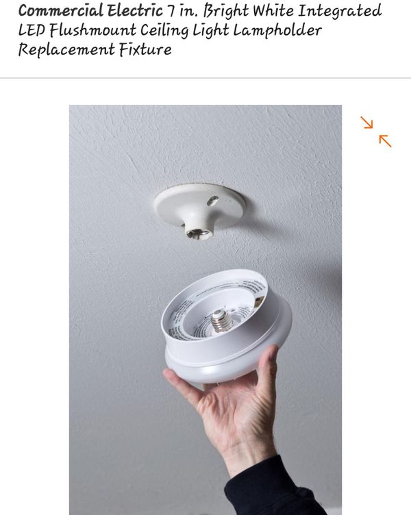 7 In Bright White Integrated Led Flushmount Ceiling Light 7 In Bright White Integrated Led Flushmount Ceiling Light Lampholder Replacement Fixture Household Houston Tx Offerup