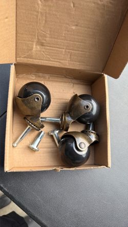 Set of 3Black Swivel Caster Wheels w/ Mounting Screws - Lot of 4 Casters