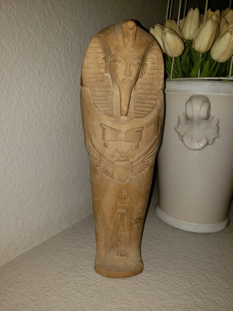 Egyptian Olive Tree Hand Carved Wood Sculpture