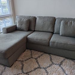 Scandinavian Designs EZRA FLIP CHAISE SLEEPER SECTIONAL - Harley Granite