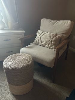 Side chair with ottoman