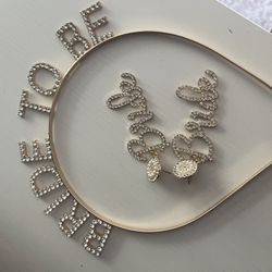 Bride Headband And Earrings 