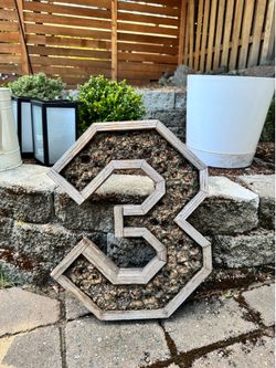 Rustic Wooden Number "3" Succulent/Flower Planter