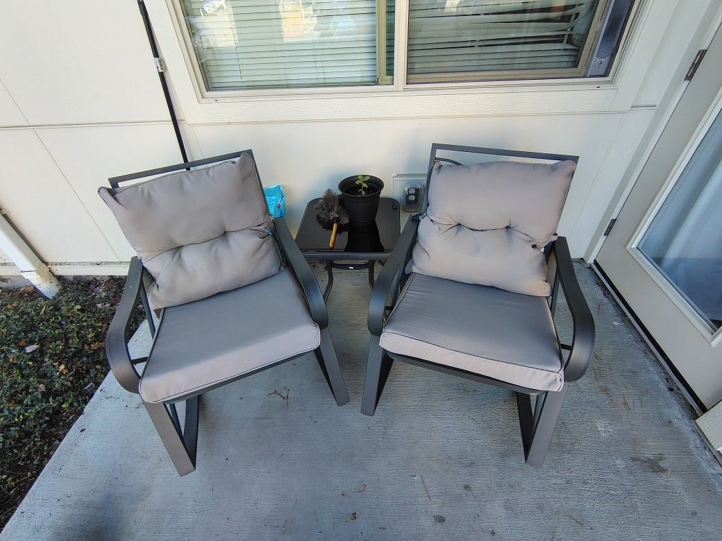 Rocking Chair Patio Set With Side Table