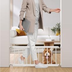 Dog Gate Indoor,18"-45" Adjustable Extra Wide Metal Short Dog Gate to Step Over