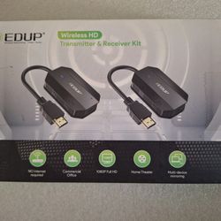 Wireless HDMI Transmitter and Receiver EDUP, Wireless HDMI Extender Kit, Plug & Play for Streaming/Casting Video and Audio to Monitor from Laptop/PC/H
