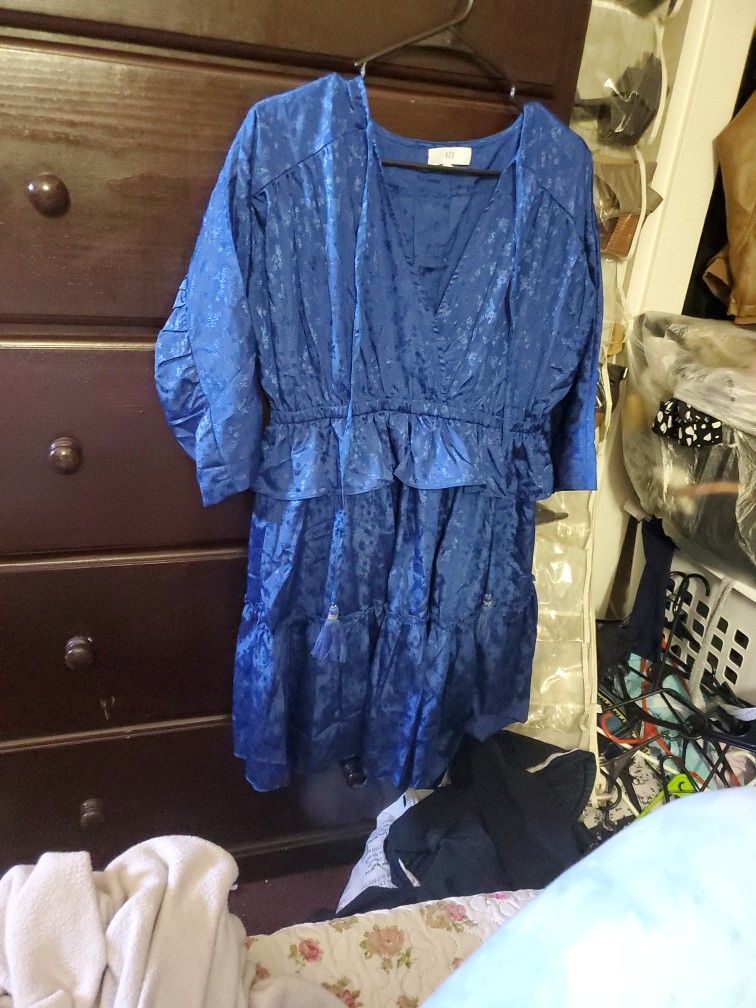 Royal Blue Smocked Dress Size xL