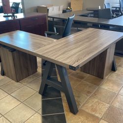  L SHAPE Desk Rustic Style 
