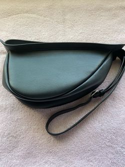 The Row Small Leather Banana Bag Black
