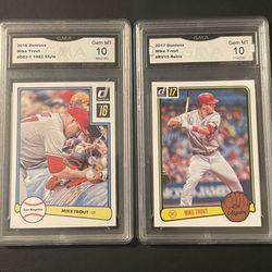 Donruss Throwbacks Angels Mike Trout Graded 10 Baseball Cards