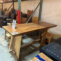 MEGA SALE! Monkey Pod Table With Wooden Legs (20% OFF!)