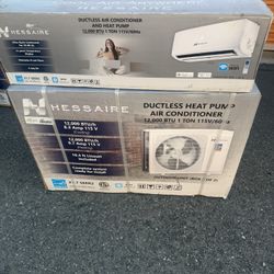 Hessaire DIY 22 SEER2 12,000 BTU Wi-Fi 1-Ton Ductless Mini Split Air Conditioner and Heat Pump Variable Speed Inverter-115-Volt