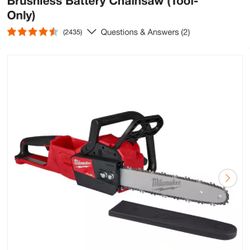 Milwaukee M18 FUEL 14 in. 18V Lithium-Ion Brushless Battery Chainsaw (Tool-Only)
