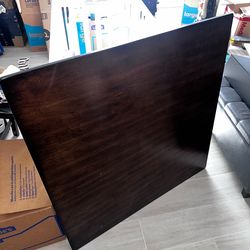 Square dining room table wood with 4 chairs.