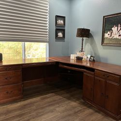 Executive Desk + Filing Hutch 