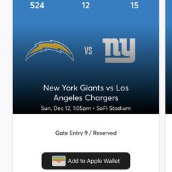 2 Chargers Tickets for Today Game
