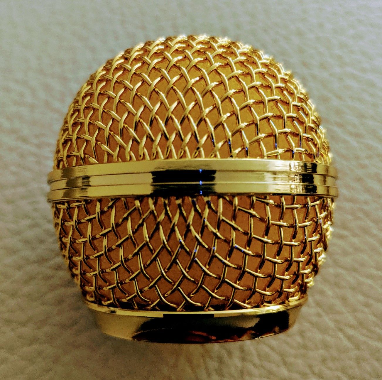 Gold microphone cap