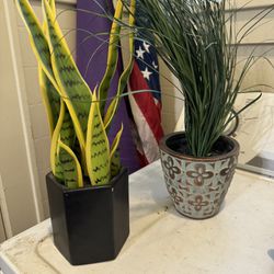 2 Faux Plants 