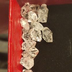 13pcs. Herkimer Diamond Crystal Pre-Drilled Beads Rough Untreated Unpolished Uncut 