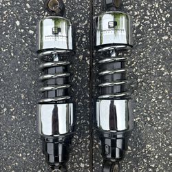 11.5” Chrome Progressive Shocks (contact info removed) for Harley