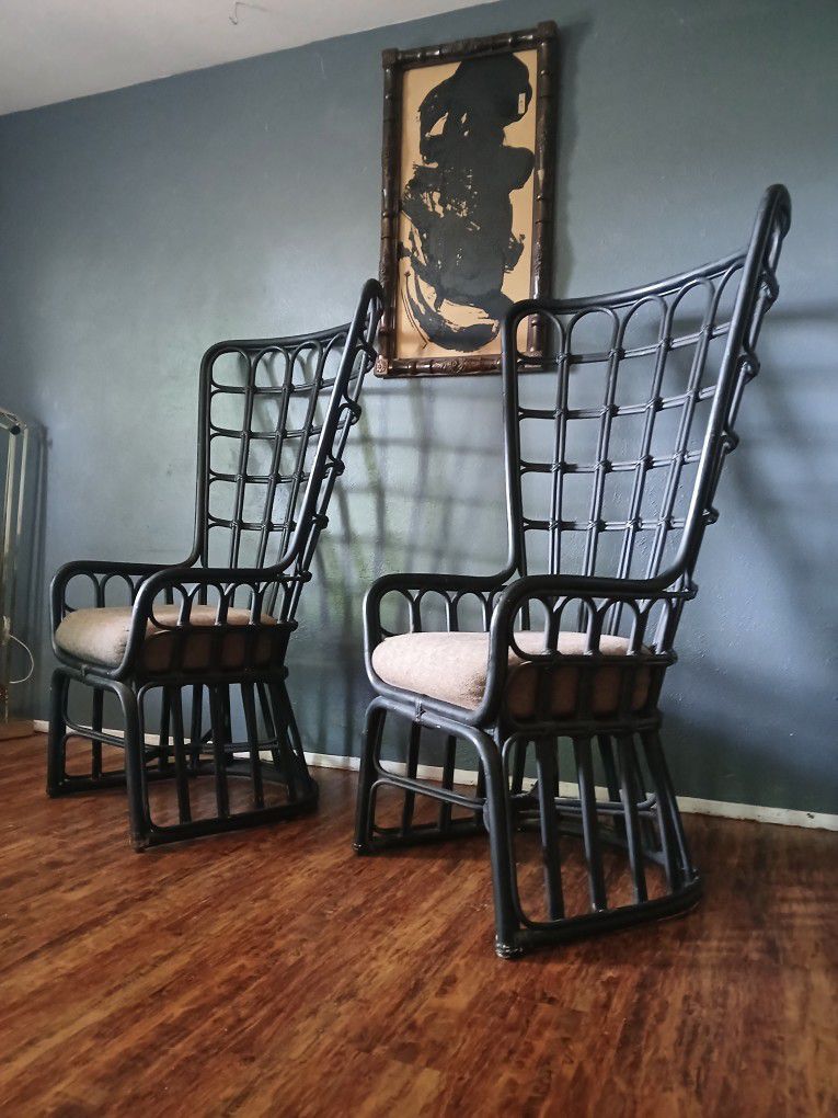 2 Rare Mid Century Italian Peacock Chairs