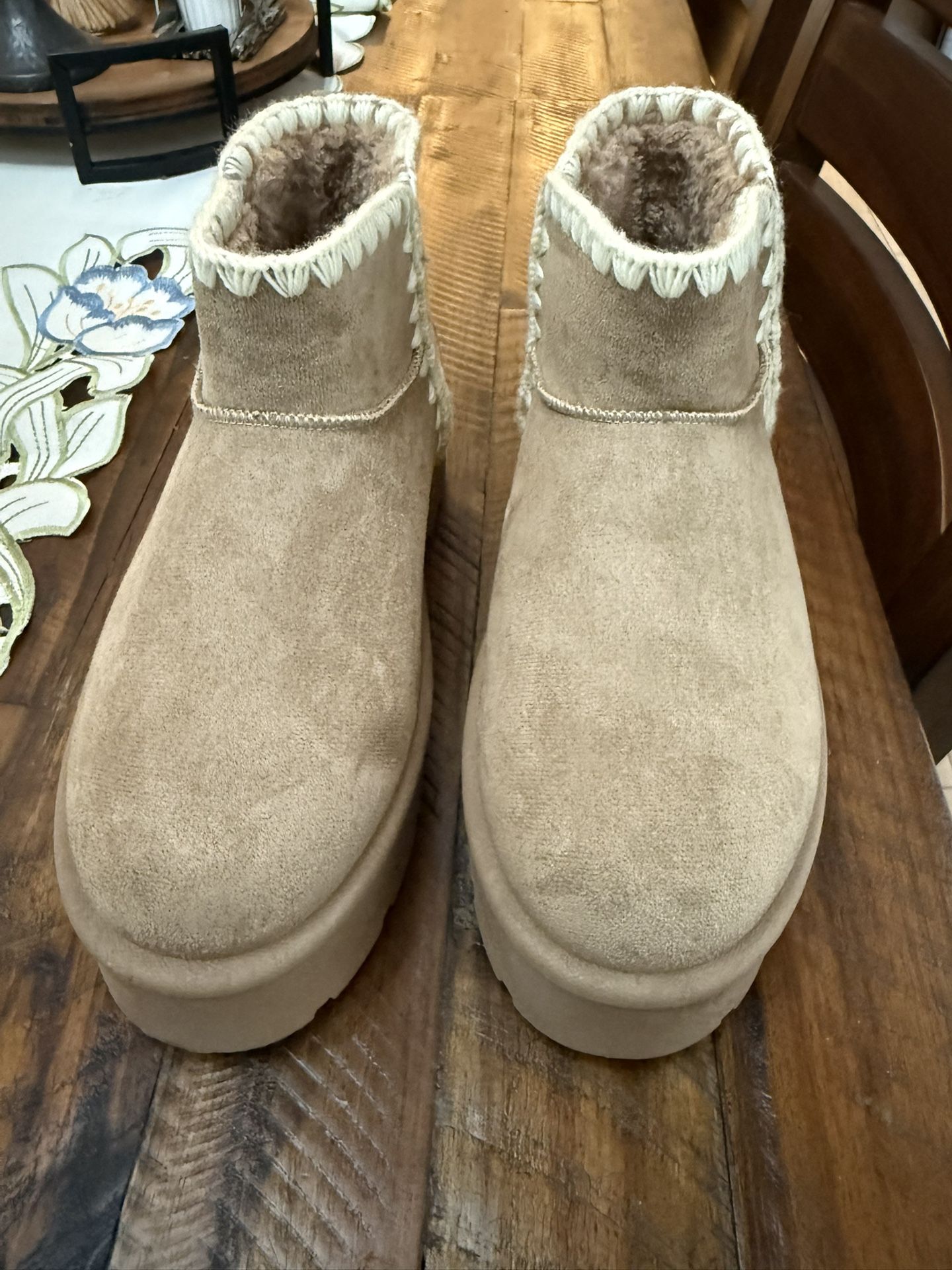 Brand New Fleece Lined Short Suede Boots