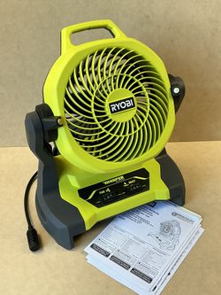 RYOBI ONE+ 18V Cordless 7-1/2 in. Bucket Top Misting Fan (Tool Only)