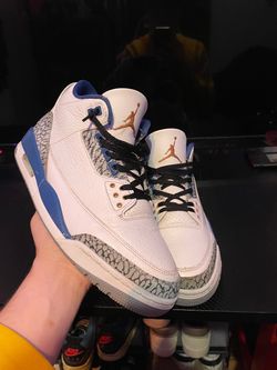 Air Jordan 3 White Blue Cement Sneakers