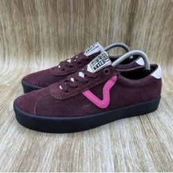 Vans Sport Low Women's Size 7 and men’s5.5 Burgundy Suede Sneakers Casual Retro