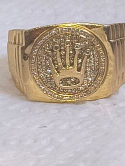 10k custom natural diamonds Rolex ring