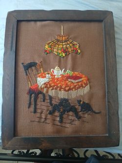 Stitching or embroidered Artwork framed Vintage