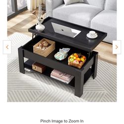 Coffee Table Lift Top W/ Hidden Compartment WHITE