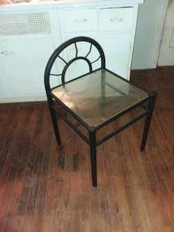 Black metal and glass table