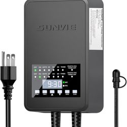 SUNVIE 300W Low Voltage Landscape Transformer with 2 Independent Control Output Landscape Lighting Transformer with Timer and Photocell Sensor 120V AC