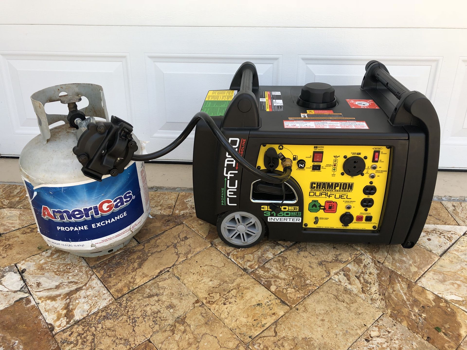 Champion 3500 watt dual fuel inverter generator & shelter