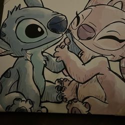 Stitch And Angel Painting 