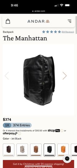 Andar Manhattan Full Grain Leather Backpack