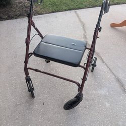 Wide Seat Foldable Rolling Walker