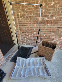 Clothes rack, shoe organizer,  hamper free with rest