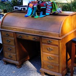 Jasper Oak Roll Top Desk Vintage