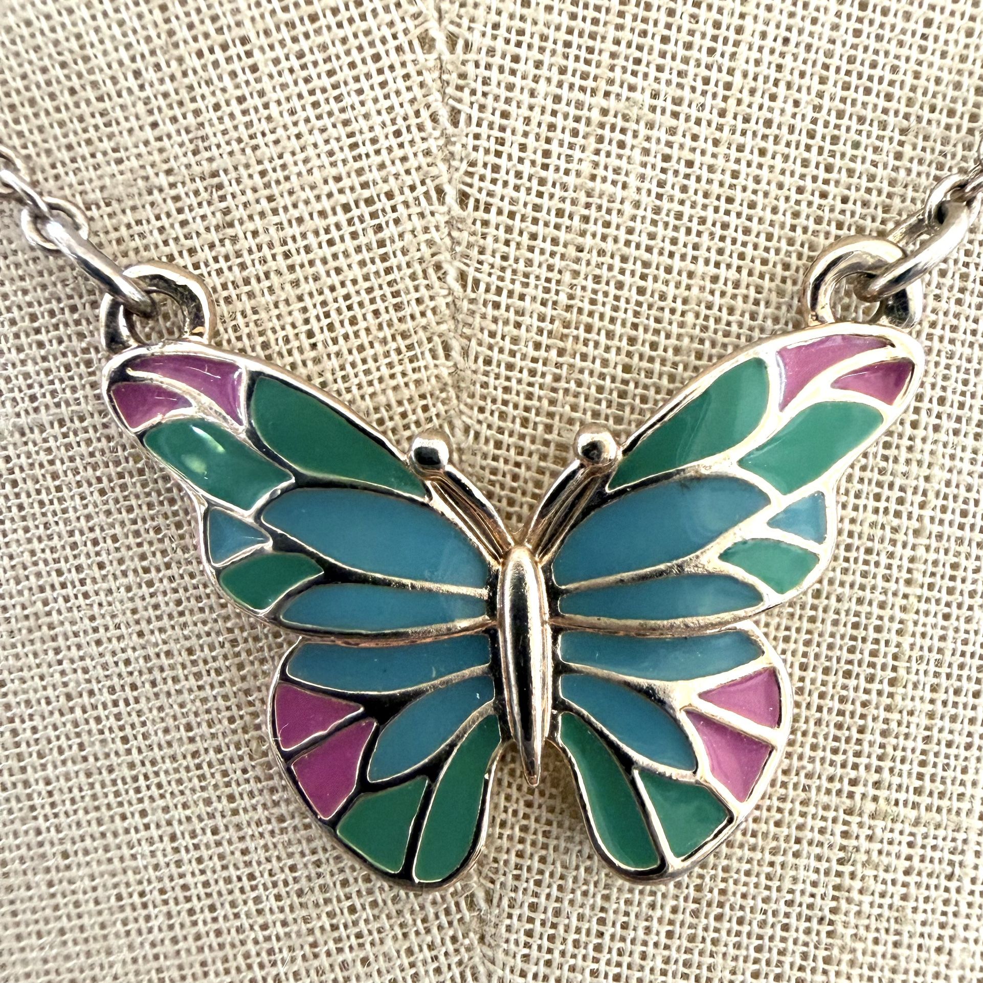 Avon vintage Enamel Butterfly Necklace