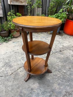 Vintage Antique Style Three Tier Solid Wood Plant Stand