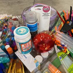 Crafting Supplies Lot - Glue Guns, Paint, Paper, & More