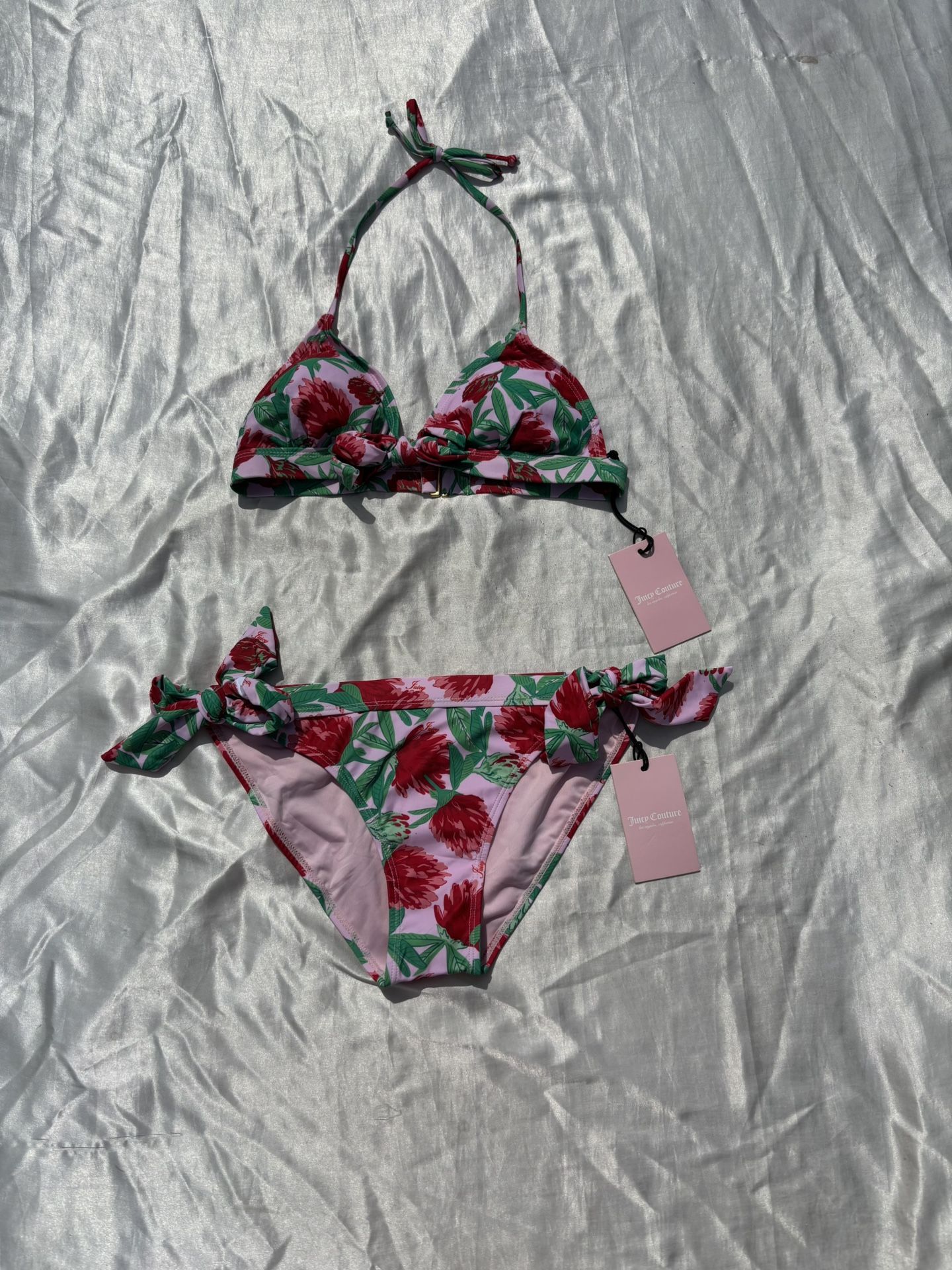 Juicy Couture Pink Floral Bikini Two Piece Set US Women’s Small