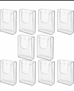 10 Pack Clear Acrylic Wall Mount Brochure Holders