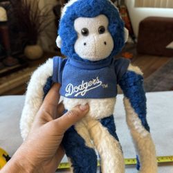Los Angeles Dodgers Hanging Plush Monkey With Velcro