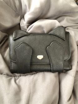 faux leather cat wallet