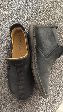 Black Leather Slip-On Loafers